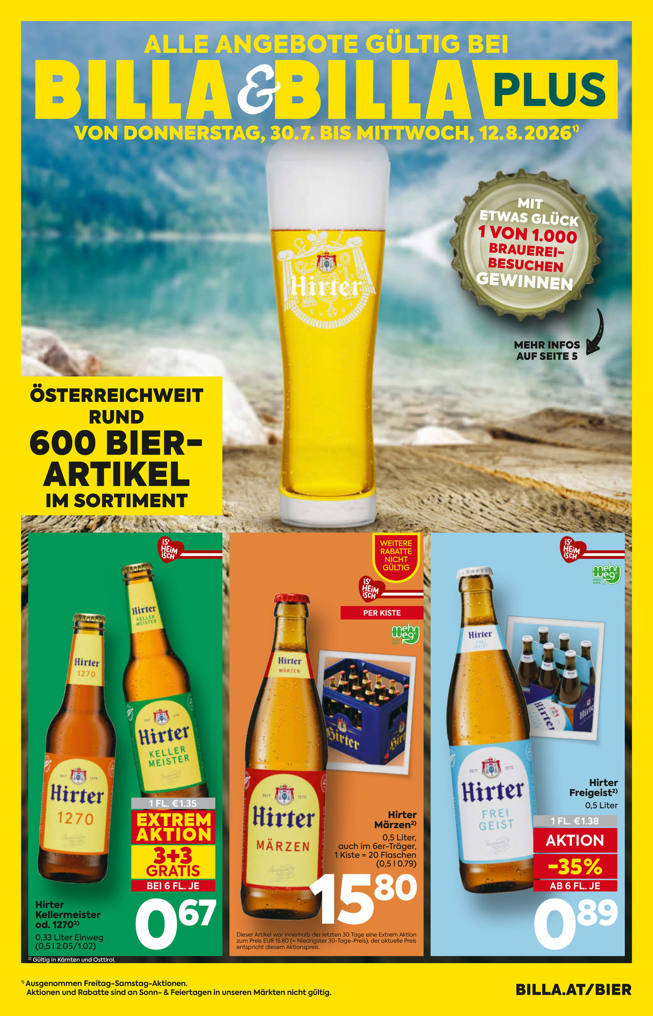 Billa FB Bier Beileger Kw31 2026 Kaernten