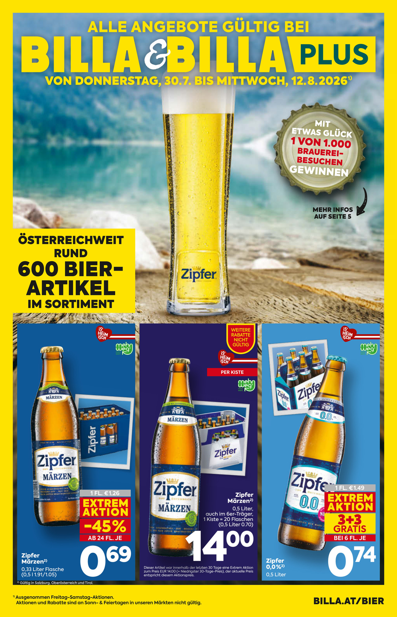 Billa FB Bier Beileger Kw31 2026 Oberoesterreich