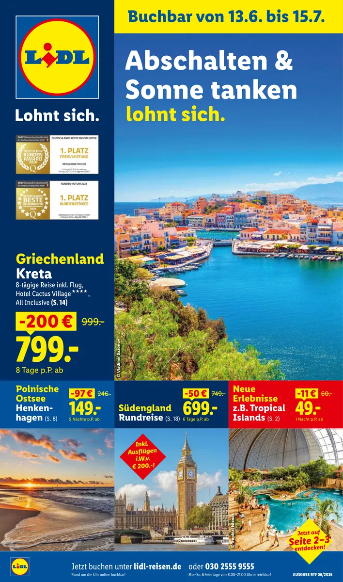 Juni/juli Reise Highlights 11.06.2026 15.07.2026