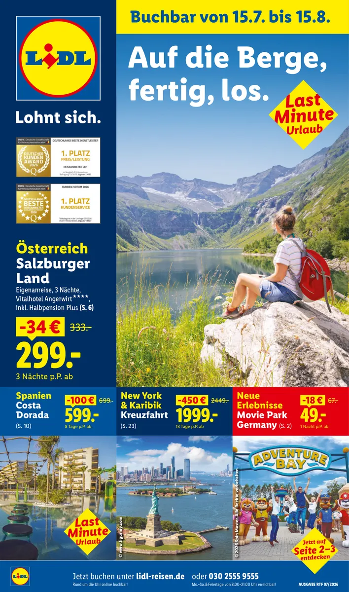 Juli/august Reise Highlights 15.07.2026 15.08.2026