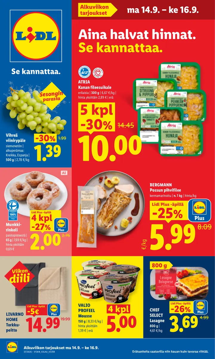 Koko Suomen Tarjoukset ma 14.9. – ke 16.9.
