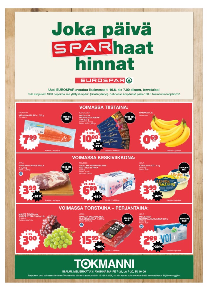vk 25 Iisalmi Avajaistarjoukset Eurospar
