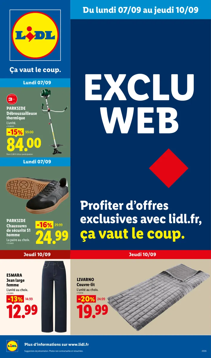 Du 07/09 au 10/09 Les Exclus Web de la Semaine | Lidl France Lidl.fr